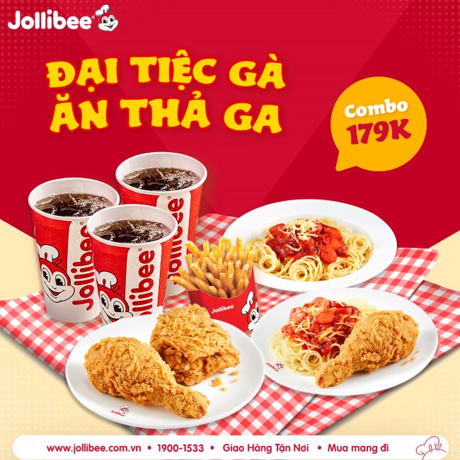 Thiết kế banner nhà hàng đồ ăn nhanh Jollibee