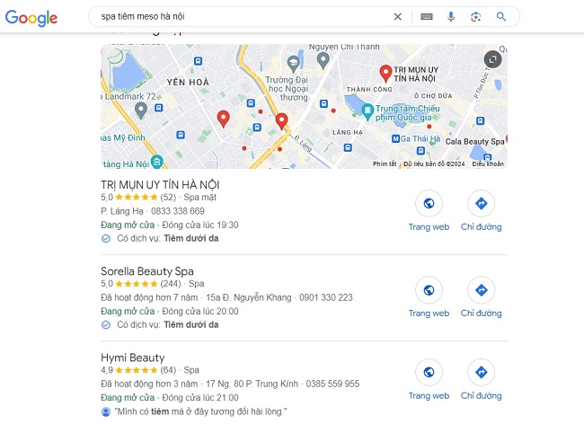 Quảng cáo Google maps